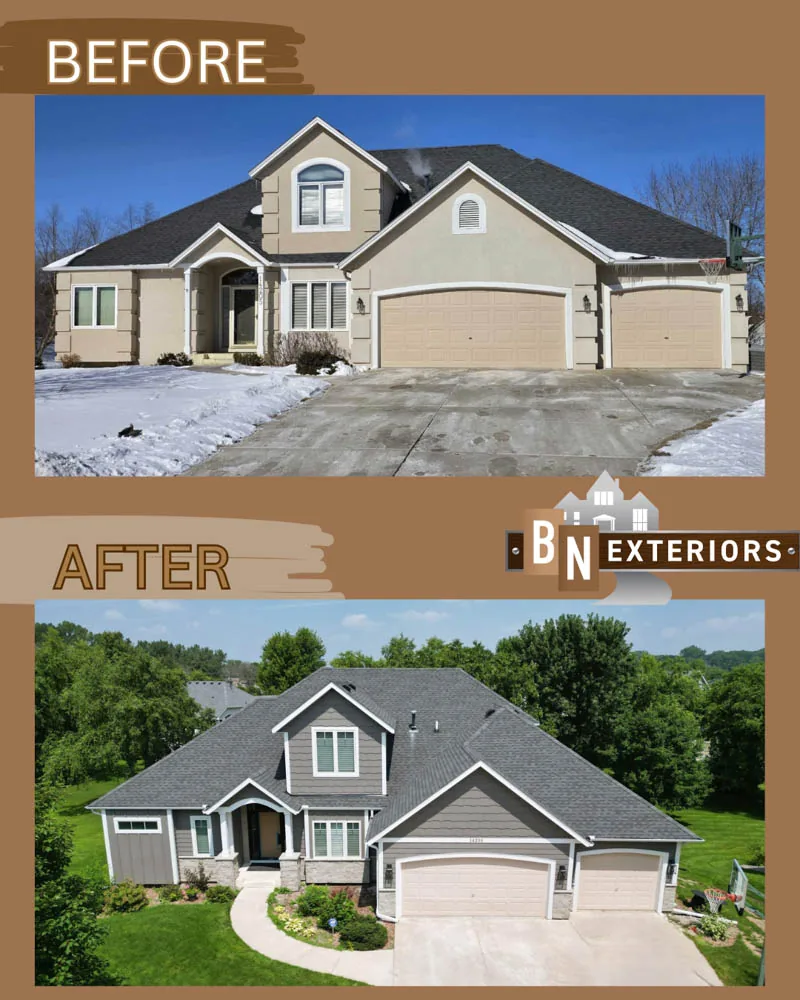 Exterior restoration project finished in Chanhassen, MN by BN Exteriors